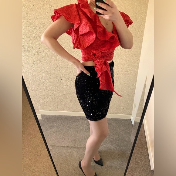 C/MEO Collective  Women’s Red crop top Size Small - Picture 4 of 5